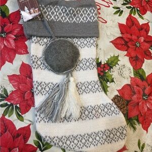 New Elegant Knit Christmas Stocking with Tassels letter L